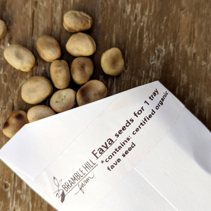 Bramble Hill Farm micro gardens for microgreens fava