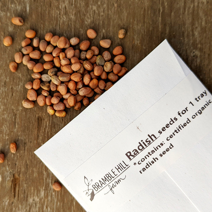 Bramble Hill Farm micro gardens for microgreens radish