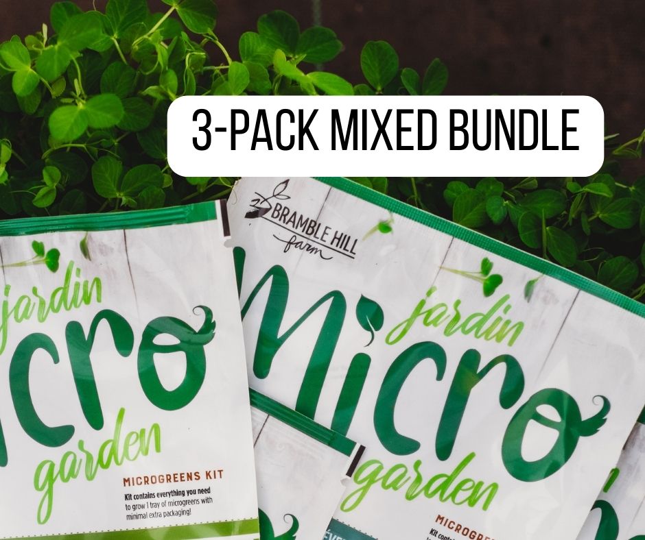 3-Pack Mixed Variety Kits - Pea Shoot, Sunflower Shoot, & Broccoli Mix